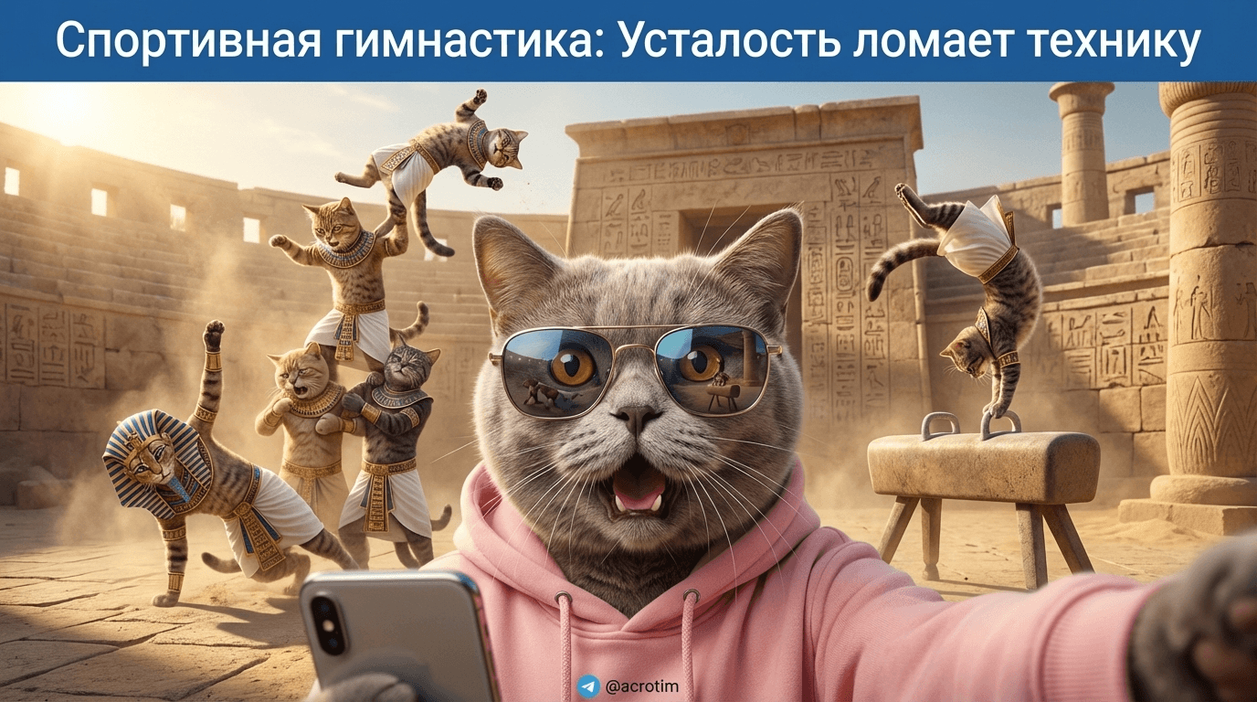 Спортивная гимнастика: как усталость ломает технику опорного прыжка