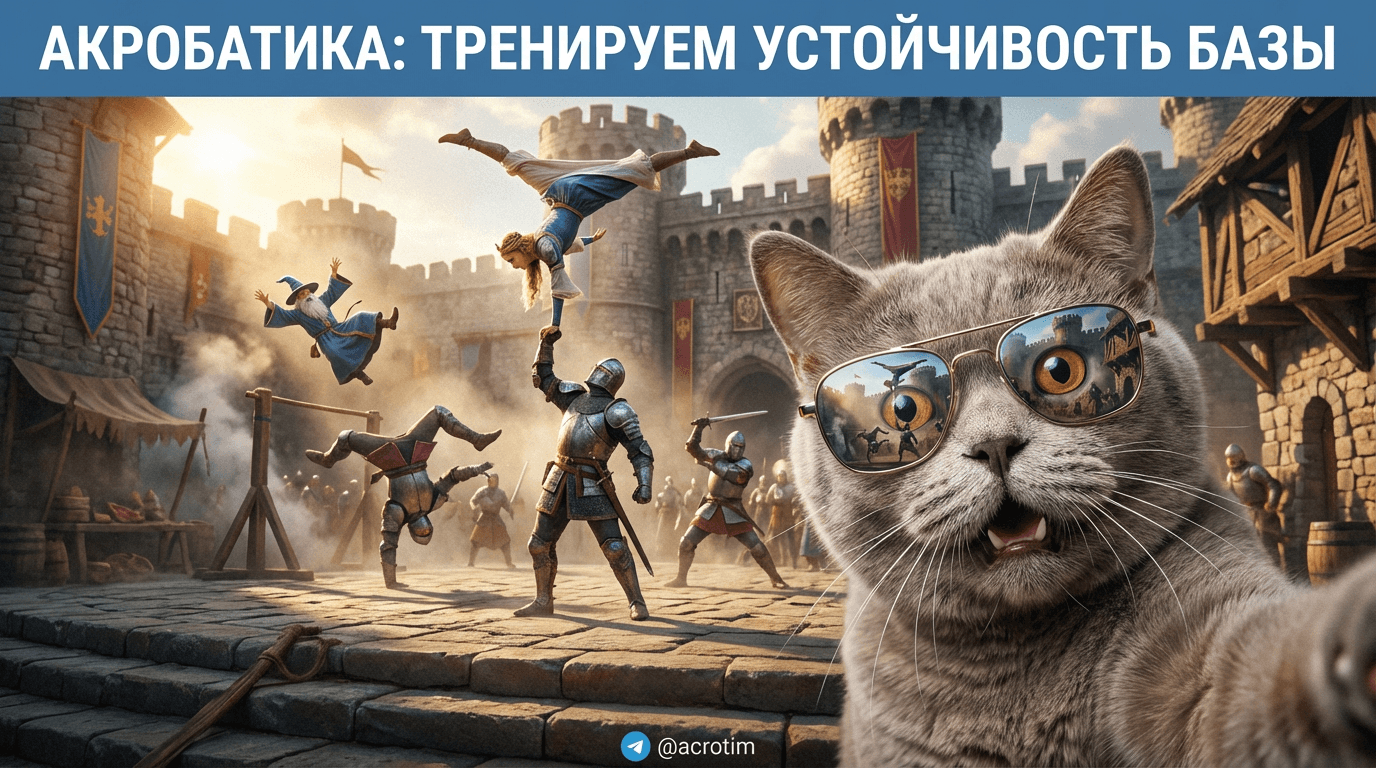Спортивная акробатика: тренируем устойчивость нижнего в смешанной паре
