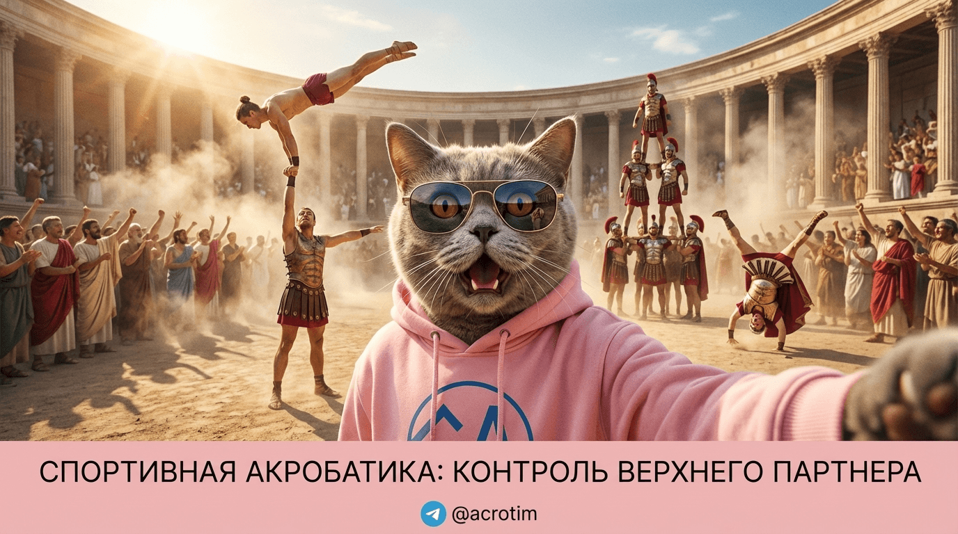 Спортивная акробатика: контроль верхнего партнера в висе и упоре