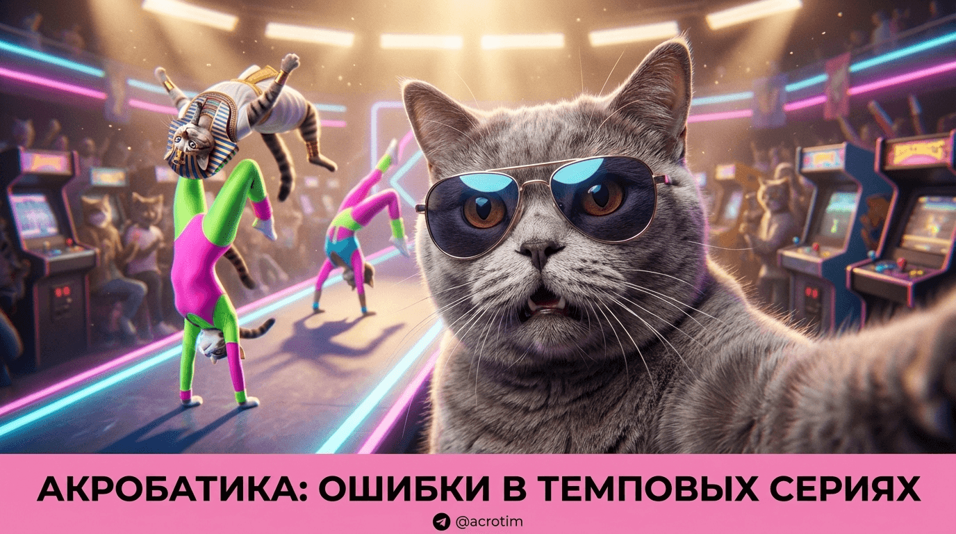 Прыжки на акробатической дорожке: ошибки в темповых сериях