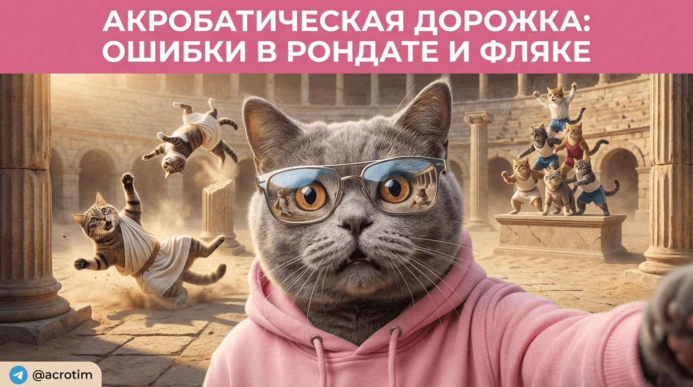 Акробатическая дорожка: разбор ошибок новичков в рондате и фляке