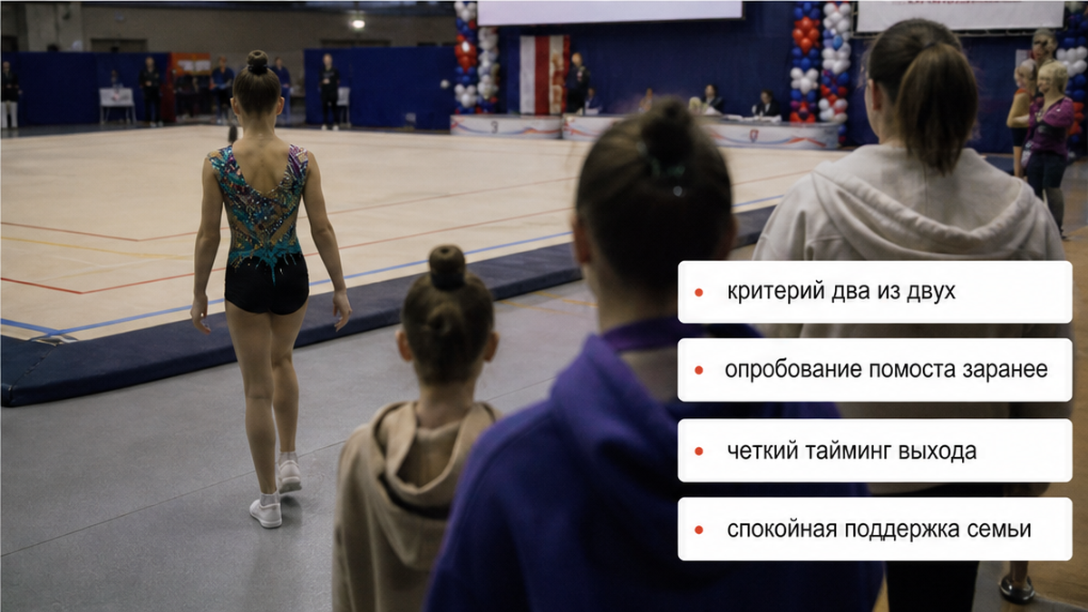 Практикум перед дебютом: критерий «два из двух», опробование помоста и тайминг выхода